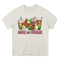 Cream chicken   coffee cups Heavy Core Tee - MaliasSmallBusiness