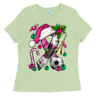 Matcha Pink Christmas Breast Cancer Ribbon Soccer Ladies Tee - BundleAndBundleShop