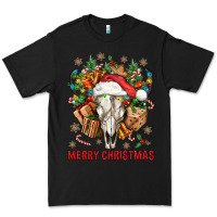 Black Merry Christmas With Bull skull Premium Tee - BundleAndBundleShop