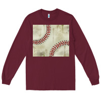 Burgundy dirty baseball pattern Long Sleeve Tee - TumblerDesignByShophia