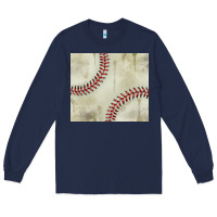 Navy dirty baseball pattern Long Sleeve Tee - TumblerDesignByShophia