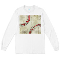 White dirty baseball pattern Long Sleeve Tee - TumblerDesignByShophia