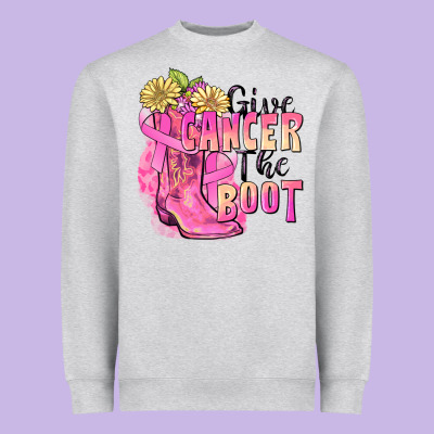 Give Cancer The Boot Heavyweight Sweatshirt Designed By Fadigitalartstudio