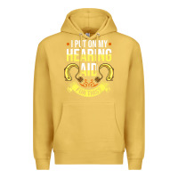 Antique Gold hearing aid gift funny deaf awareness t shirt Premium Hoodie - tuanDangUi
