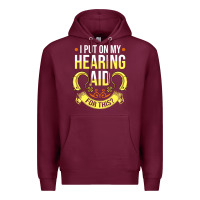 Burgundy hearing aid gift funny deaf awareness t shirt Premium Hoodie - tuanDangUi