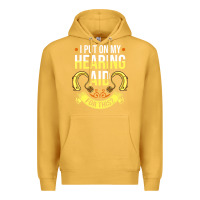 Mustard hearing aid gift funny deaf awareness t shirt Premium Hoodie - tuanDangUi