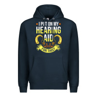 Navy hearing aid gift funny deaf awareness t shirt Premium Hoodie - tuanDangUi