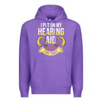 Purple hearing aid gift funny deaf awareness t shirt Premium Hoodie - tuanDangUi