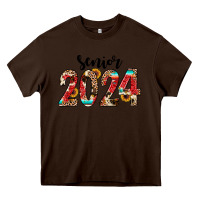 Chocolate Brown senior 2024 western Heavy Core Tee - JahusDesignShop