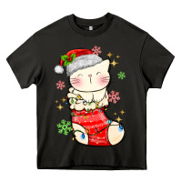 Asphalt christmas cat in Heavy Core Tee - MaliasSmallBusiness