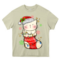 Mossy christmas cat in Heavy Core Tee - MaliasSmallBusiness