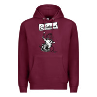Burgundy retro man postcard records Premium Hoodie - tuanDangUi