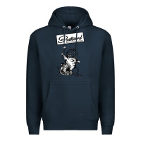 Navy retro man postcard records Premium Hoodie - tuanDangUi