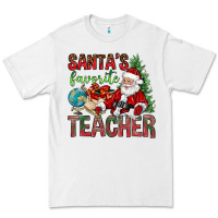 White Santa's Favorite Teacher Premium Tee - BundleAndBundleShop