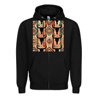 Black native american aztec seamless pattern 4 Zipper Hoodie - BundleAndBundleShop