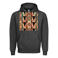 Charcoal Heather native american aztec seamless pattern 4 Zipper Hoodie - BundleAndBundleShop