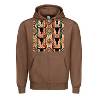 Chestnut native american aztec seamless pattern 4 Zipper Hoodie - BundleAndBundleShop