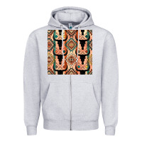 Heather Grey native american aztec seamless pattern 4 Zipper Hoodie - BundleAndBundleShop