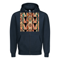 Navy native american aztec seamless pattern 4 Zipper Hoodie - BundleAndBundleShop