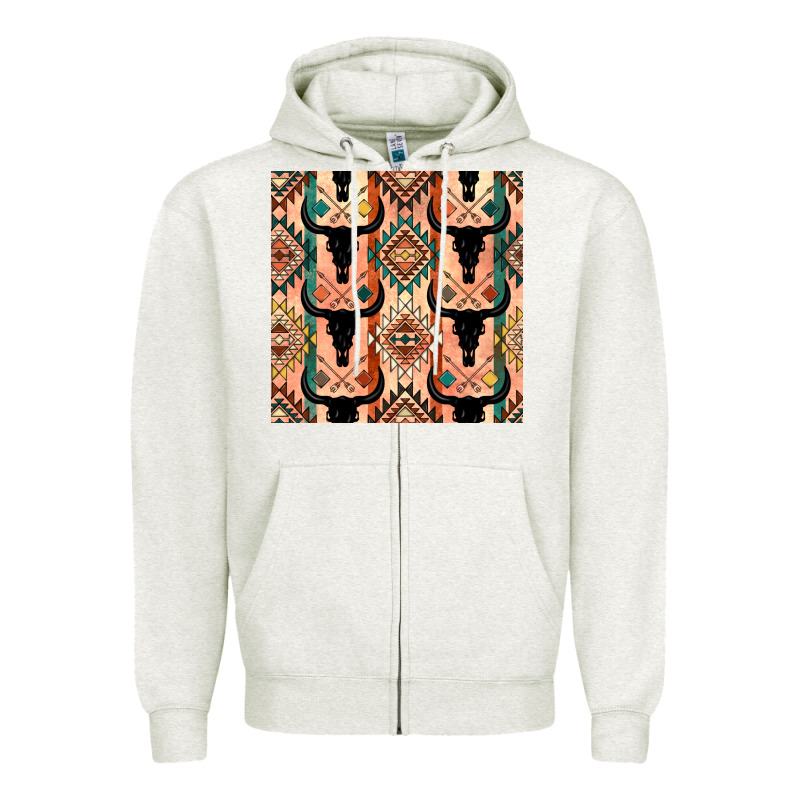 Native American Aztec Seamless Pattern 4 Zipper Hoodie by BundleAndBundleShop | Teevron