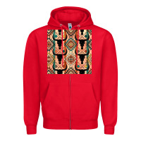Red native american aztec seamless pattern 4 Zipper Hoodie - BundleAndBundleShop