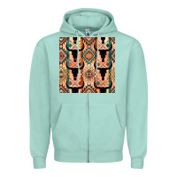 Seafoam native american aztec seamless pattern 4 Zipper Hoodie - BundleAndBundleShop