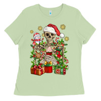 Matcha Skeleton Christmas Element Snowman Awda Ladies Tee - BundleAndBundleShop