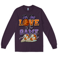Plum for the love of the game basketball Long Sleeve Tee - HowdyJamesFarm