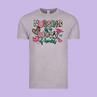 Nursing Is A Work Of Heart Vintage Tee Designed By Ranaportraitstore