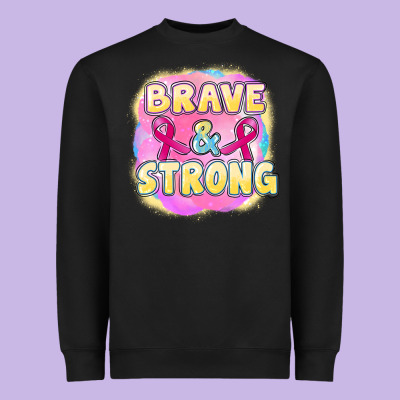 Brave And Strong Cancer Heavyweight Sweatshirt Designed By Fadigitalartstudio