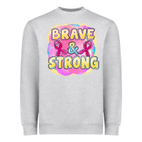 Heather Grey brave and strong cancer Heavyweight Sweatshirt - FaDigitalArtStudio
