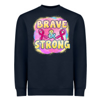 Navy brave and strong cancer Heavyweight Sweatshirt - FaDigitalArtStudio