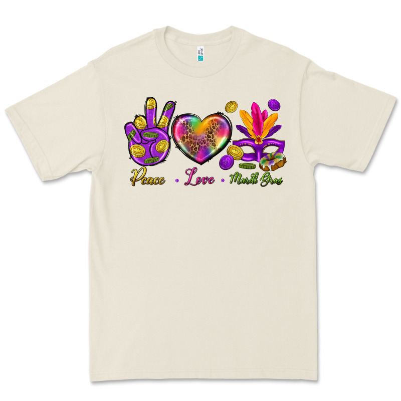 Peace Love Mardi Gras Premium Tee by BundleAndBundleShop | Teevron