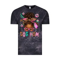 Cloud Black Afro Messy Bun Dog Mom Vintage Tee - texasbilliewilder