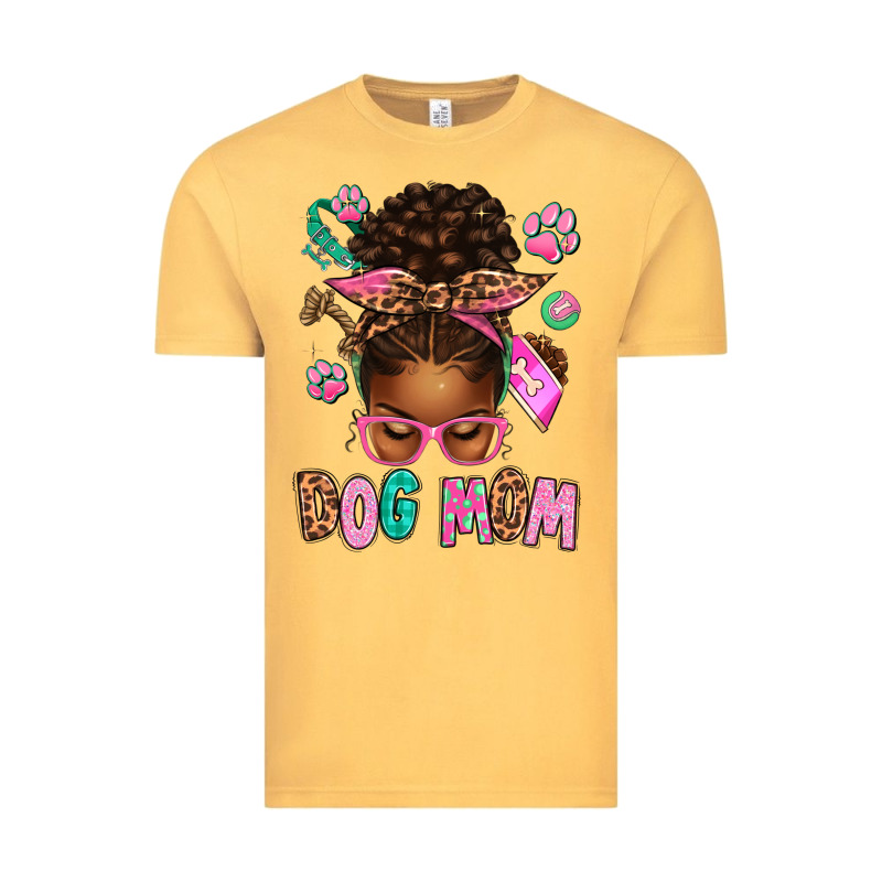 Afro Messy Bun Dog Mom Vintage Tee by texasbilliewilder | Teevron