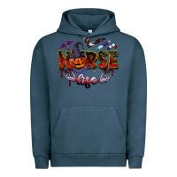 Pigment Midnight Navy halloween nurse life Urban Hoodie - BarkalooDesign