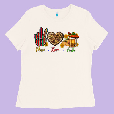 Peace Love Fiesta Ladies Tee Designed By Bundleandbundleshop