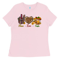 Bubblegum Pink Peace Love Fiesta Ladies Tee - BundleAndBundleShop