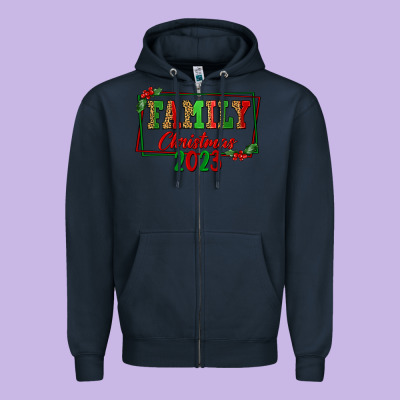 Family Christmas 2023 Zipper Hoodie Designed By Fadigitalartstudio
