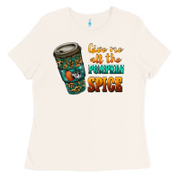 Bone watercolor give me all the pumpkin spice Ladies Tee - RanaPortraitStore