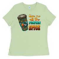 Matcha watercolor give me all the pumpkin spice Ladies Tee - RanaPortraitStore