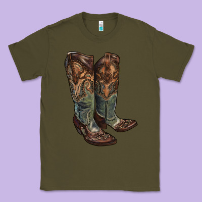 Cowgirl Boots Classic Tee Designed By Ranaportraitstore