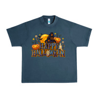 Midnight Navy Happy Halloween Urban Heavy Tee - texasbilliewilder