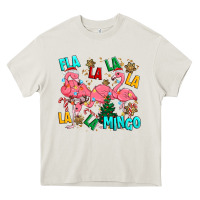 Cream christmas fla la la la la mingo Heavy Core Tee - MaliasSmallBusiness