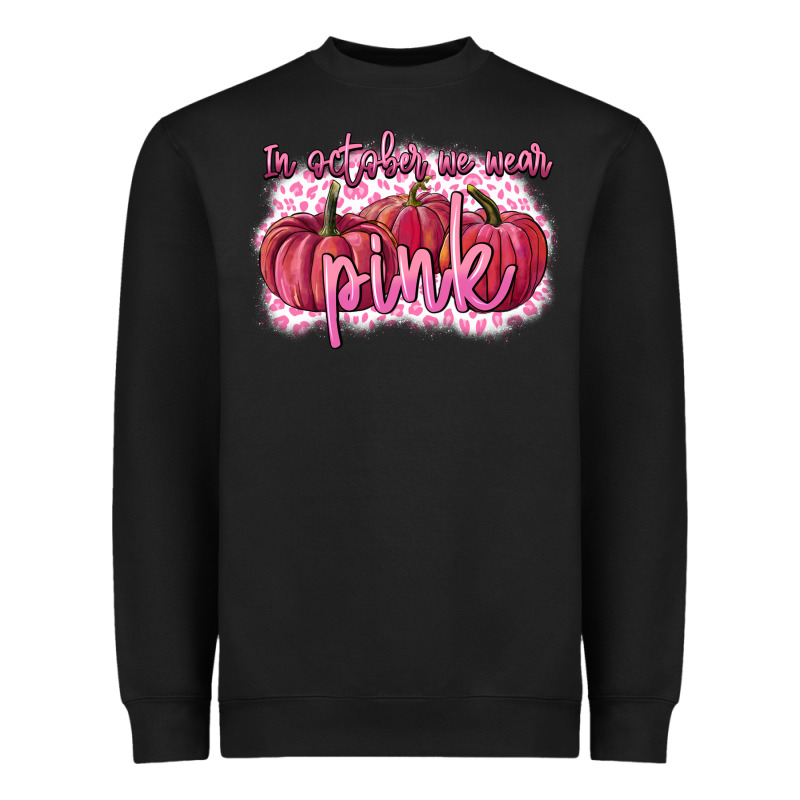 In October We Wear Pink Breast Cancer Heavyweight Sweatshirt by FaDigitalArtStudio | Teevron