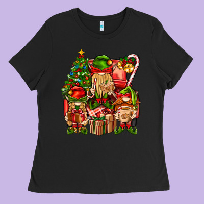 Christmas Elf Truck Ladies Tee Designed By Bundleandbundleshop