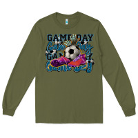 Army Green Game day soccer Long Sleeve Tee - HowdyJamesFarm