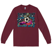 Burgundy Game day soccer Long Sleeve Tee - HowdyJamesFarm