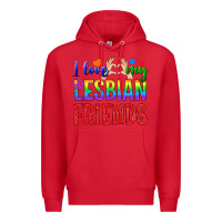 Red I Love My Lesbian Friends Premium Hoodie - BundleAndBundleShop