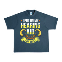 Midnight Navy hearing aid gift funny deaf awareness t shirt Urban Heavy Tee - tuanDangUi